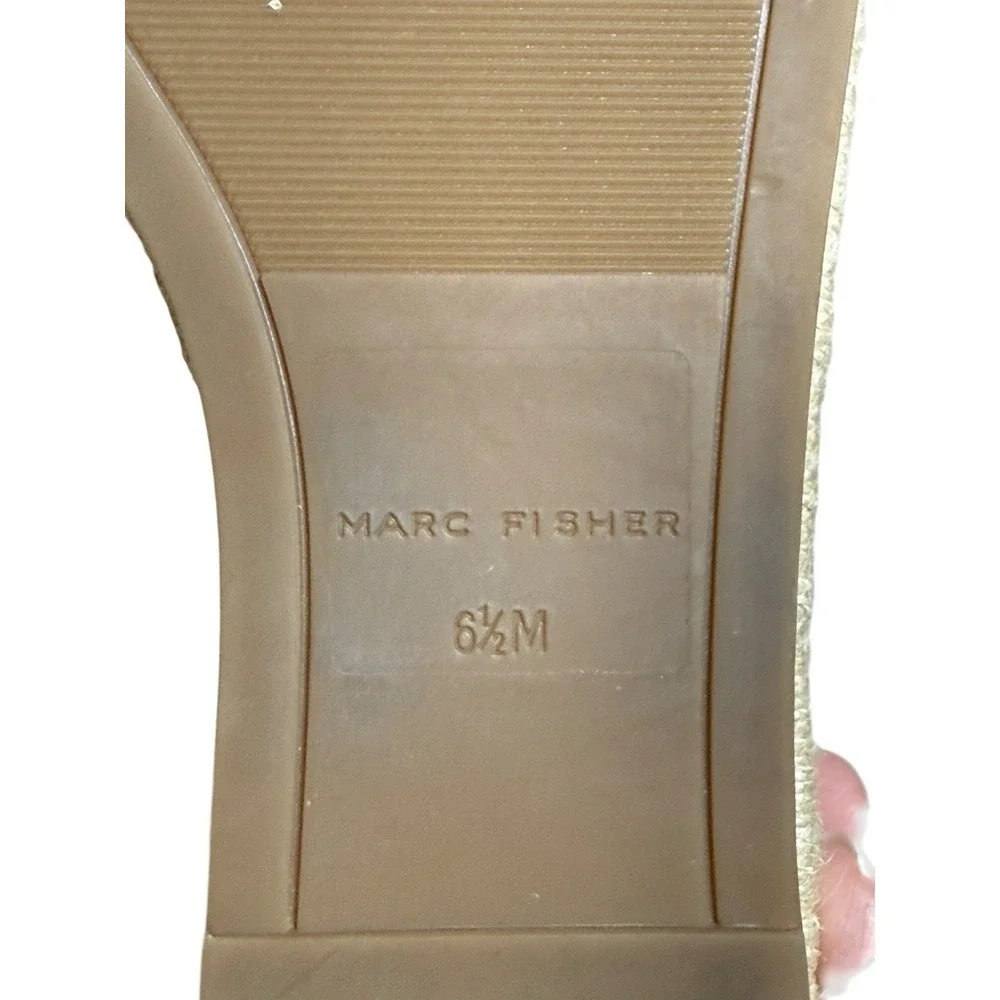 Marc Fischer Blue Suede Espadrille‎ Wedge Sandal Ankle Strap Size 6 1/2